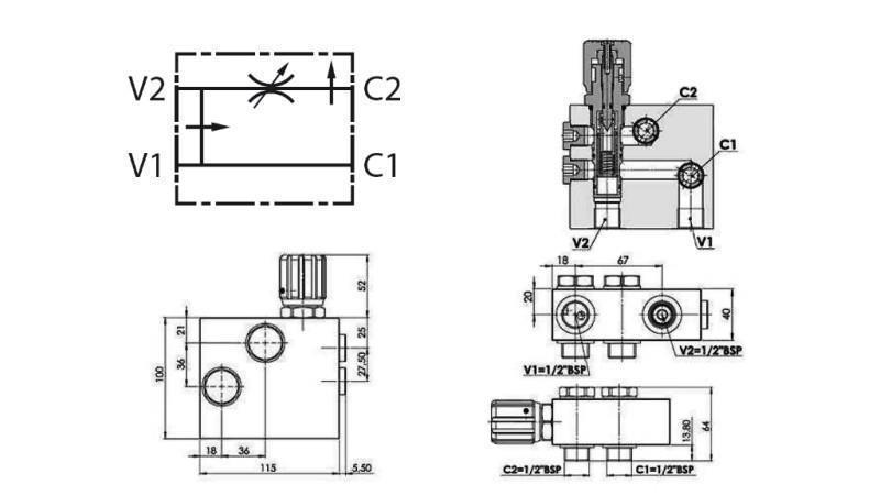 HYDRAULISCHES PRIORITÄTSVENTIL FÜR HYDROMOTOR MP-MR-MH
