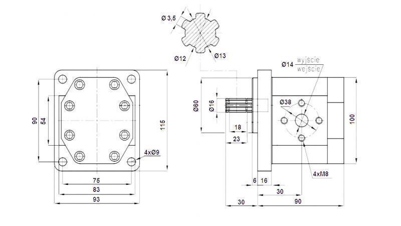 HYDRAULINEN PUMPPU NSZ 10 - 6 HAMMAS 10 CC VASEN