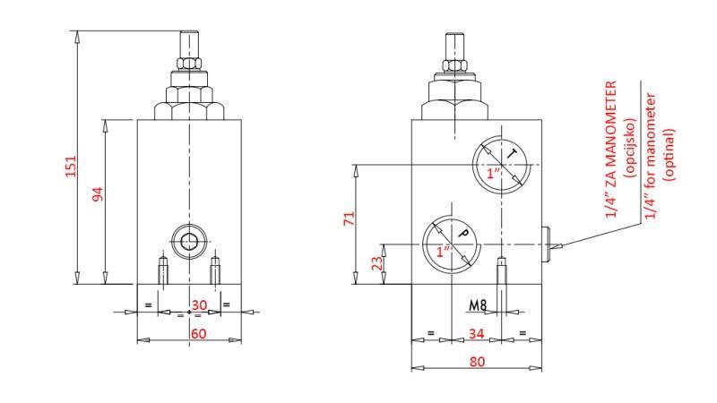HYDRAULICKÝ REGULÁTOR TLAKU VMPP 1' 50-400 BAR - 160lit