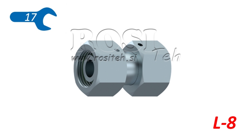 CONECTOR HIDRÁULICO DE DOBLE TUERCA GIRATORIA (8L) M14X1,5