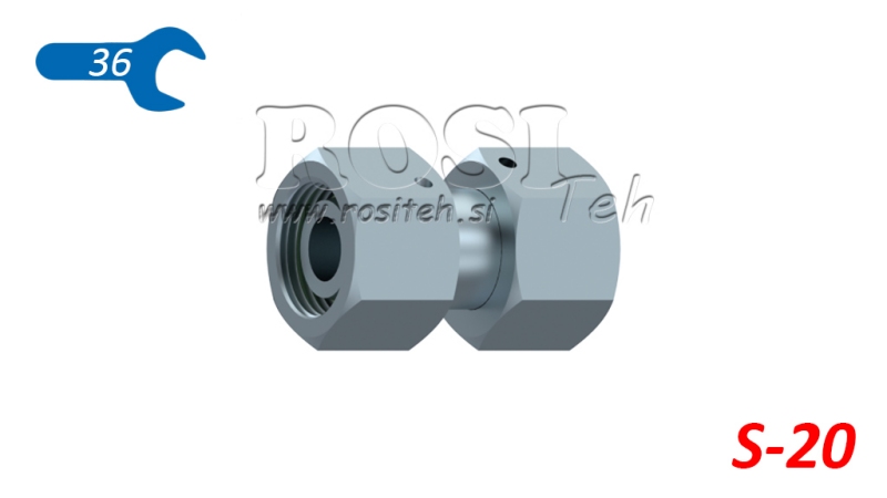 CONECTOR HIDRÁULICO DE DOBLE TUERCA GIRATORIA (20S) M30X2