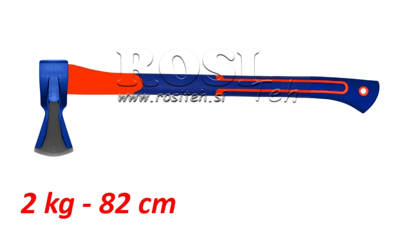 HACHA PARA PARTIR LEÑA CON MANGO DE CARBONO - 2 kg - 82 cm