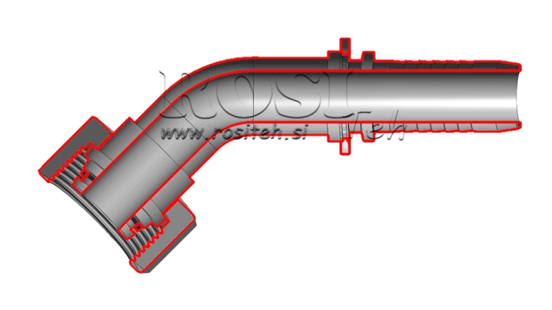 CONEXIÓN HIDRÁULICA DKOL 10 L CON CODO FEMENINO 45 DN10-M16X1,5