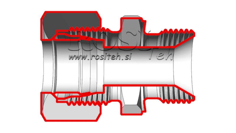 HYDRAULICKÝ DVOJITÝ SKRUTKOVÝ SPOJ S MATICOU AL12-BSP1/4