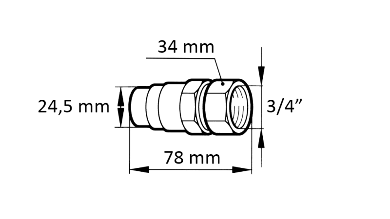 ACOPLAMIENTO RÁPIDO EXCAVADORA FFH MACHO 3/4 38MM