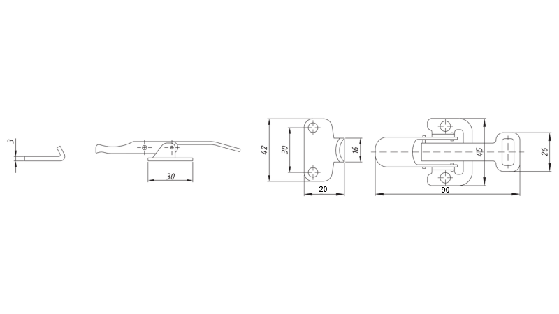 CIERRE DEL PANEL LATERAL DEL REMOLQUE, TIPO NAPA L