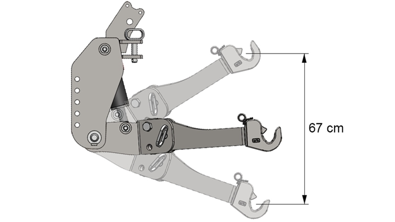 ELEVADOR FRONTAL UNIVERSAL CAT. 2 PARA TRACTOR 1500 KG - VERDE (RAL 6001)