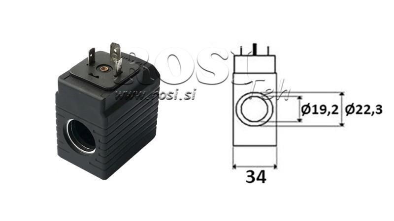 ELEKTROMAGNETICKÁ CIEVKA 12V DC - YE45 - fi 19.2mm-50mm 30W IP65