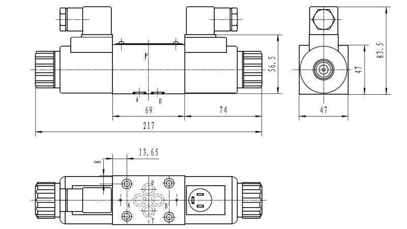 HYDRAULINEN ELEKTROMAGNETTINEN VENTTIILI CETOP 3 12/24/230V N1-MITAT