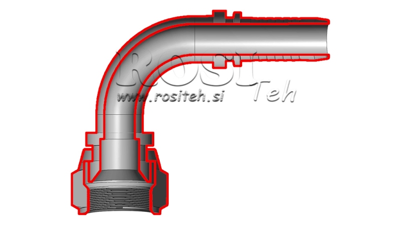 HIDRAULIČNI PRIKLJUČAK DKJ JIC74° ŽENSKI KOLJENO 90° DN19-1 1/16-12