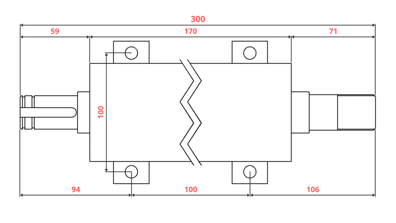 EJE DE SIERRA CIRCULAR DE HIERRO FUNDIDO 300MM (ROSCA DERECHA)