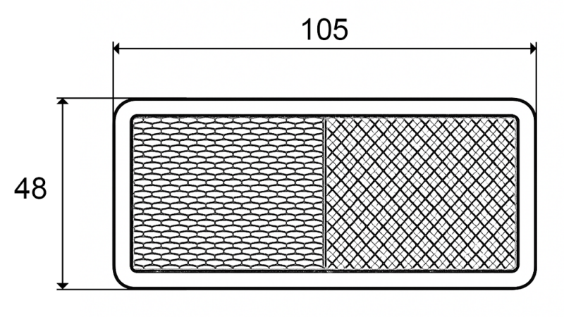 REFLECTOR RECTANGULAR BLANCO 105X48 (10PCS)