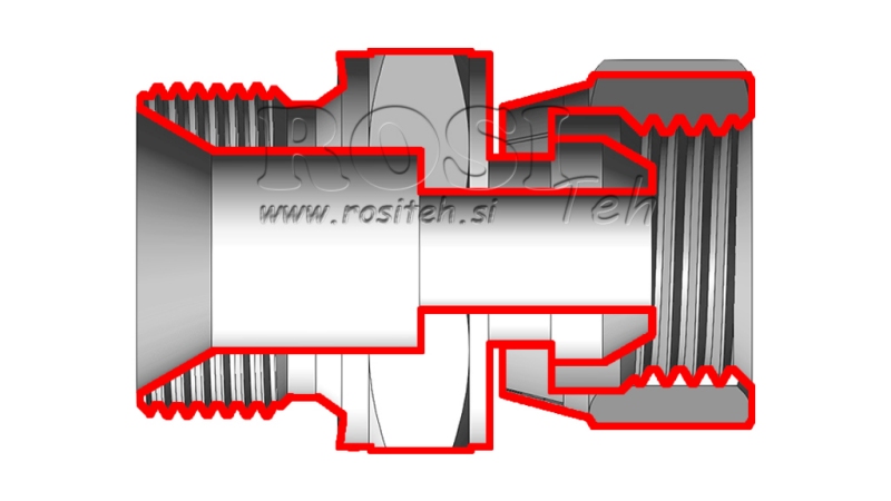 REDUCTOR HIDRÁULICO CON TUERCA GIRATORIA BSP  1/2-BSP 3/8