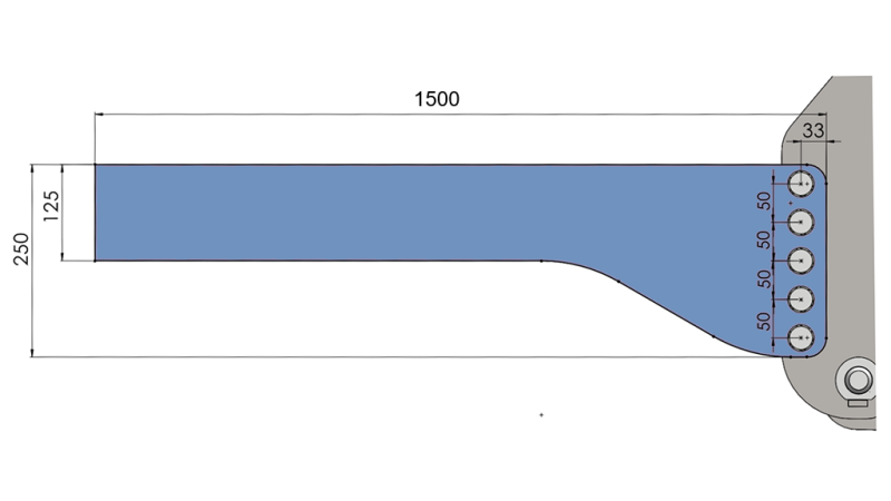 CONSOLA DE MONTAJE UNIVERSAL PARA HIDRÁULICA FRONTAL DEL TRACTOR CAT. 2 & CAT. 3 (1500 mm)