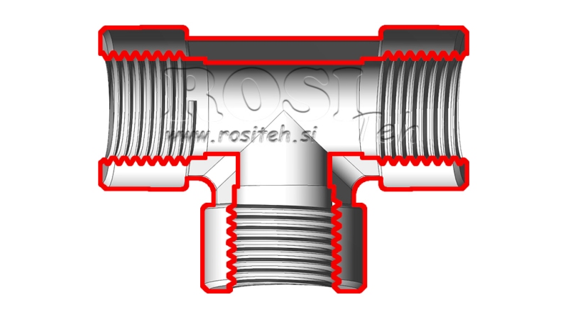 PIEZA EN T HIDRÁULICA HEMBRA-HEMBRA 3/4
