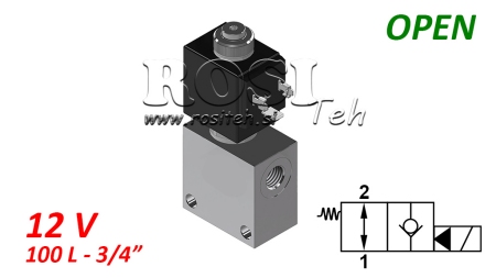 VÁLVULA DE 2 VÍAS 3/4 (NO) 12V - 120LIT