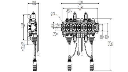 HIDRAVLIČNI VENTIL HIAB 8xPC70 + 2x JOYSTICK - ELEKTRO KRMILJENJE 12V