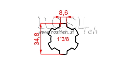 ZAPFWELLENVERZAHNTE WELLE 1-3/8 (1000 mm)