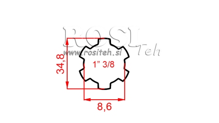 KARDANSKI ADAPTER 1-3/8 DVOSTRANI (200 mm)
