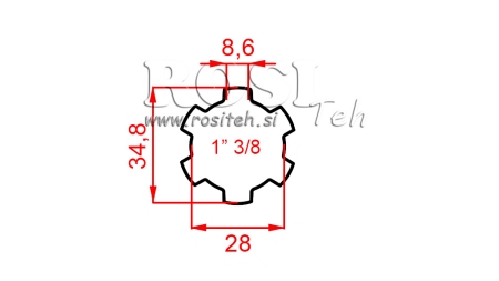 KARDANSKI ADAPTER 1-3/8 STANDARD (450 mm)