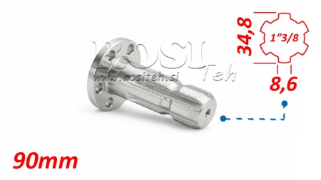 KARDANADAPTERI LAAIPALLA 6 REIKÄÄ 1-3/8 (90 mm)