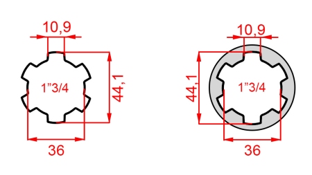 ΑΝΤΑΠΤΟΡΑΣ ΚΑΡΝΤΑΝ ΜΕ ΠΕΙΡΟ ΑΠΟ 1-3/4 ΣΕ 1-3/4 (165 mm)