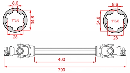 ΑΞΟΝΑΣ ΚΑΡΝΤΑΝ ECO 790mm 35-60HP STANDARD