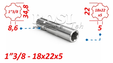 ΑΝΤΑΠΤΟΡΑΣ ΚΑΡΝΤΑΝ ΑΠΟ 18x22x5 (6 ΑΥΛΑΚΩΣΕΙΣ) ΣΕ 1-3/8 (120 mm)