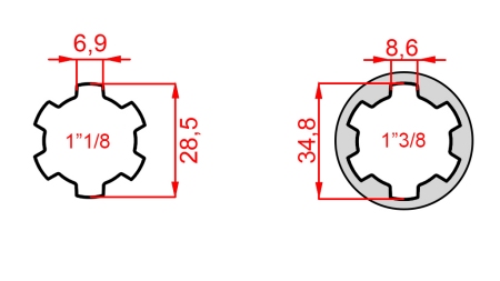 ΑΝΤΑΠΤΟΡΑΣ ΚΑΡΝΤΑΝ ΑΠΟ 1-1/8 ΣΕ 1-3/8 (140 mm)