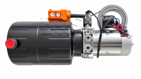 MINI UNIDAD DE POTENCIA HIDRÁULICA 12V DC - 1.6kW = 2.1cc - 8 litros - unidad monofásica (metal)
