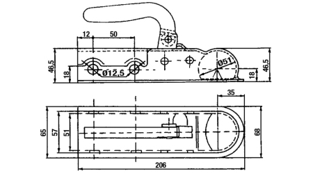 ANHÄNGERKUPPLUNG FÜR AUTOANHÄNGER RUND FI50