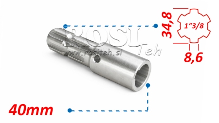 KARDANADAPTERI 1-3/8 - REIKÄ fi 40 mm (160 mm)
