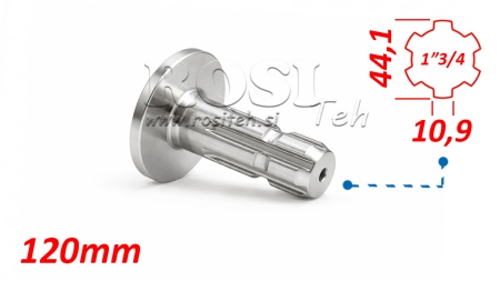 ZAPFWELLEN ANSATZ MIT FLANSCH 1 3/4 L120