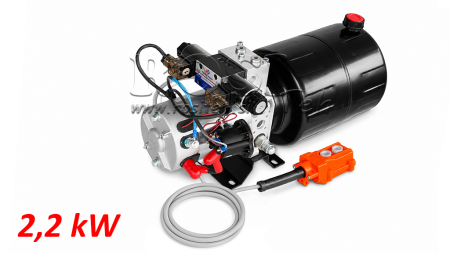 MINI UNIDAD DE POTENCIA HIDRÁULICA 24V DC - 2.2kW = 2.1cc - 8 lit - unidad bidireccional (metal)