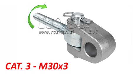 RÓTULA ARTICULADA PARA TERCER PUNTO DE HORQUILLA SPECIAL CAT.3 M30X3
