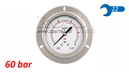 MANÓMETRO DN100 TRASERO 0 - 60 BAR - 1/2