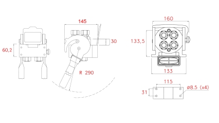 ACOPLAMIENTO MULTI-FASTER 4 VÍAS BSP 1/2 PARTE FIJA