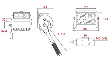 ACOPLAMIENTO MULTI-FASTER 6VÍAS BSP 1/2 PARTE FIJA