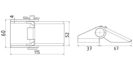 HINGE DEL PANEL LATERAL DE LA REMOLQUE - PEQUEÑO