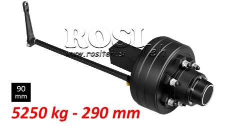 FÉLTENGELY FÉKKEL - 5250 kg (6 CSAVAR) - 290 mm