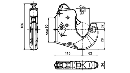 HÁK SPODNÉHO RAMENA PRE TRAKTOR KAT.2 WALTERSCHEID