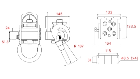 ACOPLAMIENTO MULTI-FASTER FENDT 5VÍAS BSP 4×3/8 1×1/2 PARTE MÓVIL