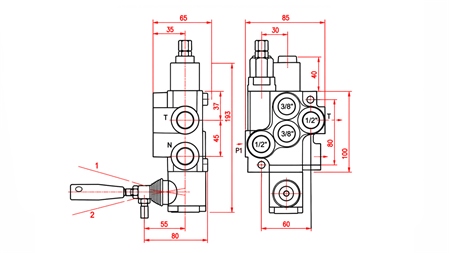 VÁLVULA HIDRÁULICA MANUAL – DISTRIBUIDOR DE 1 SECÇÃO 1xR40 ECO