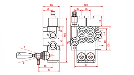 VÁLVULA HIDRÁULICA MANUAL – DISTRIBUIDOR DE 2 SECCIONES 2xR40 ECO