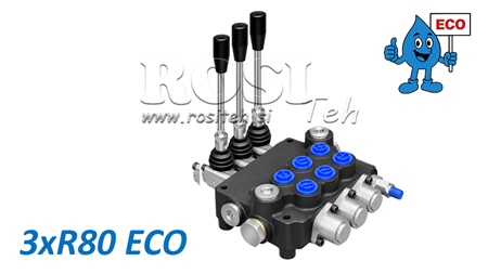 VÁLVULA HIDRÁULICA MANUAL – DISTRIBUIDOR DE 3 SECCIONES 3xR80 ECO