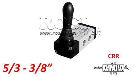 VÁLVULA MANUAL NEUMÁTICA 5/3 3/8 PRT-1053-CRR RETORNO MANUAL