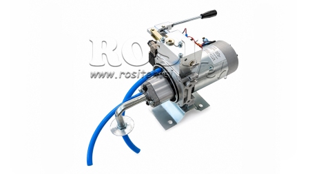 MINI CENTRALE HYDRAULIQUE 12V DC - 1.6kW = 2.1cc - 8 litres - unité monophasée AVEC POMPE MANUELLE