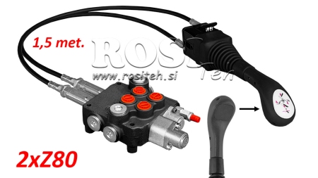 JOYSTICK OHNE TASTE - BOWDENZUG 1,5 m + HYDRAULISCHES VENTIL 2xZ80 + SCHWIMMSTELLUNG