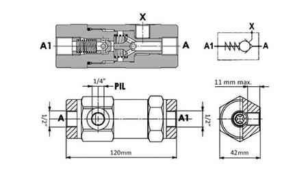 BLOQUE DE VÁLVULA VBPDE 1/2 SD DE ACCIÓN SIMPLE CON PILOTO