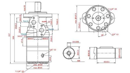 HIDROMOTOR B/MR 100 - CON FRENOS